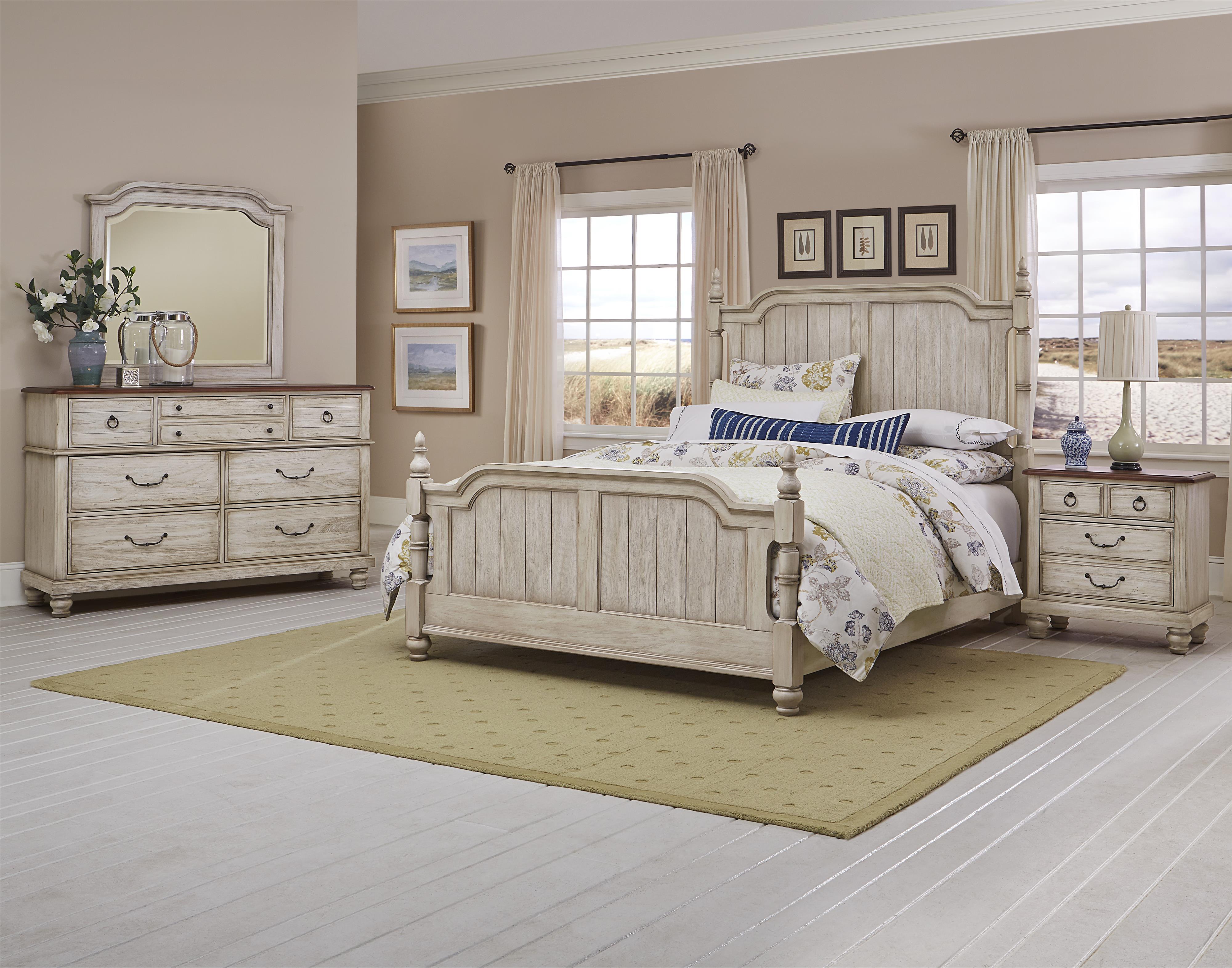 Vaughan Bassett Arrendelle Transitional Queen Poster Bed Johnny